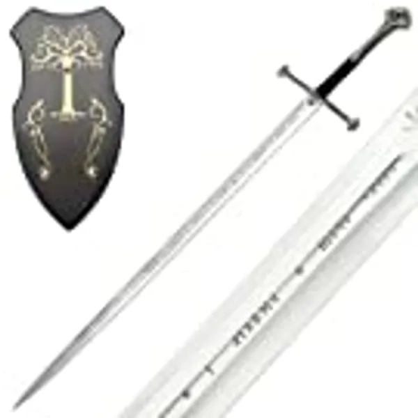 Medieval Sword with Wooden Wall Plaque