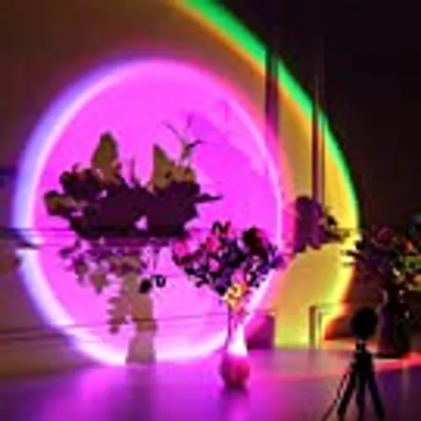 Sunset Lamp Projection, 16 Colors Changing Projector LED Mellow Lamp Rainbow Night Light 360 Degree Rotation for Photography