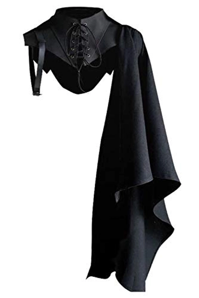 Fuman Medieval Shawl Men Renaissance Half Cape High Texture Lace Up