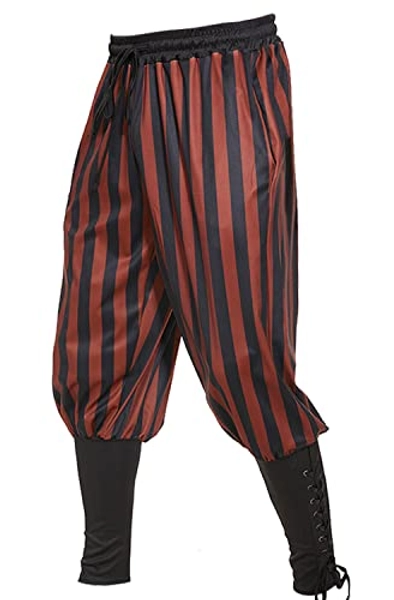 Men's Ankle Banded Pants Medieval Viking Navigator Pirate Costume Trousers Renaissance Gothic Pants