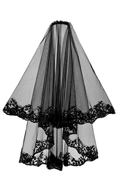 Ayliss Women Mesh Veils Bridal Birdcage Veil Short Wedding Face Veil with Clip Tulle Gothic Bride Halloween Costume Veil