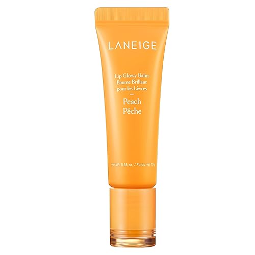 LANEIGE Lip Glowy Balm: Hydrate, Glossy, Lightweight, Moisturize & Tint with Shea Butter - Peach