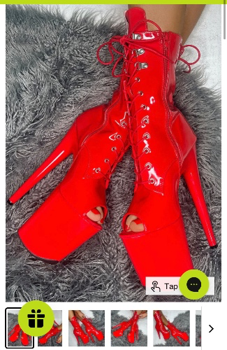 Hella Heels LipKit 8inch Boots - Cherry Pie