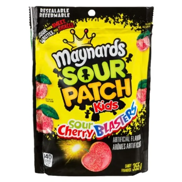 Maynards Sour Patch Kids Sour Cherry Blasters Sour Candy, 355g