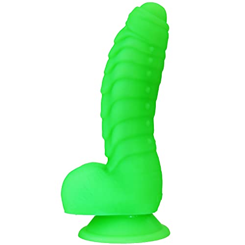 Realistic Dildo, LZYAA Safe and Soft Silicone Material Adult Sex Toys Penis with Strong Suction Cup for Hands-Free Play Vaginal G-Spot (Lime Green) - Lime Green - 6.9 Inch