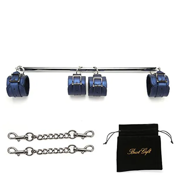 EXREIZST Adjustable Spreader Bar Set with 4 Adjustable Fur Straps Sports Training Fitness Gear Home Gyms