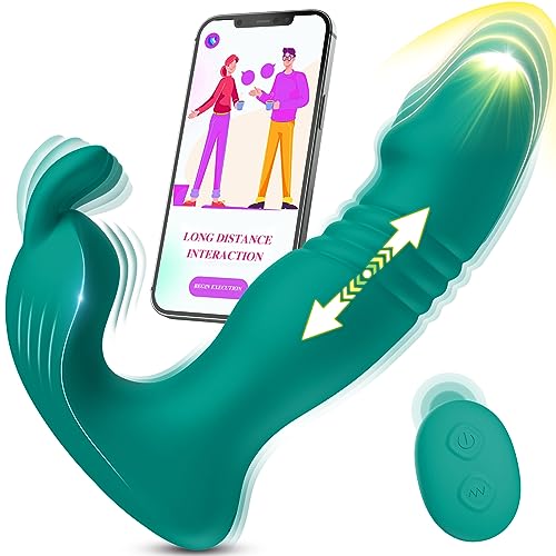 Vibrating Dildos for Women Sex Toy - 3IN1 App Wearable Remote Vibrator Rose Sex Toy, Sex Pleasure Tools for Women with 9 Rabbit Clit Vibrator & 9 Thrusting Dildos Anal Toys G Spot Vibrator Sex Swing - Color3-DarkGreen