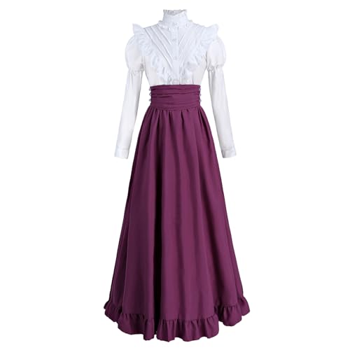 CR ROLECOS Victorian Dress Edwardian Renaissance Costume Women Medieval Vintage - Medium - Rose