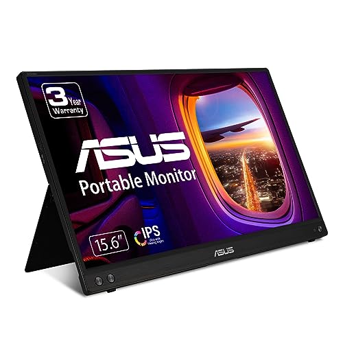 ASUS ZenScreen 15.6” 1080P Portable Monitor (MB16ACV) - Full HD, IPS, Eye Care, Flicker Free, Blue Light Filter, Kickstand, USB-C Power Delivery, for Laptop, PC, Phone, Console - 16" IPS USB-C Kickstand