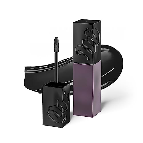 URBAN DECAY Vice Lip Bond - Glossy Full Coverage Liquid Lipstick - Long-Lasting One Swipe Color - Smudge-Proof - Transfer-Proof - Water-Resistant - High Shine Finish – 0.14 Fl. Oz - Indie Sleaze (pure black)