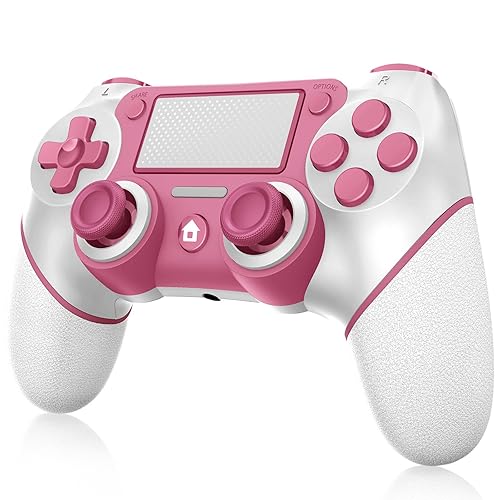 Ubsvaky Pink Wireless Controller For PS4, Pink Macro P-4 Controller Accessories, Recharge Controller For PC, P-4 Accessories Perfect Adaptive Full Version 4/4 Pro/Slim. - pink