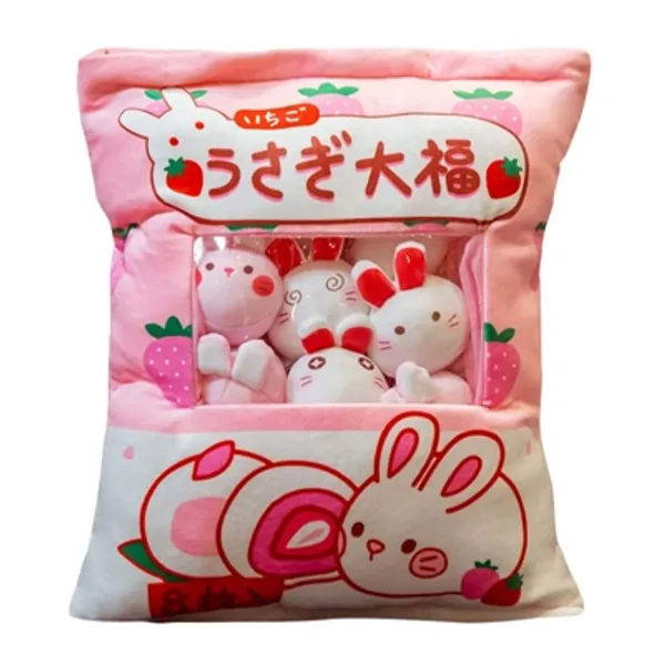 1 sac d'ours en peluche amovible en forme d'ours kawaii en peluche - Mini oreiller de collation innovant - Décoration douce