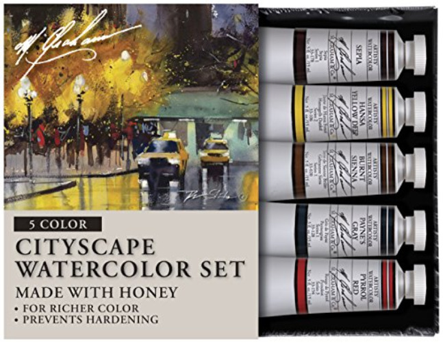 M. Graham Tube Watercolor Paint Cityscape 5-Color Set, 1/2-Ounce by M. Graham & Co.