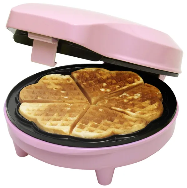 its pink.. and you can make waffles with it....