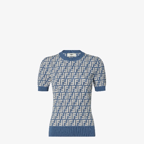 PulloverPullover aus Baumwolle mit FF-Detail in Blau