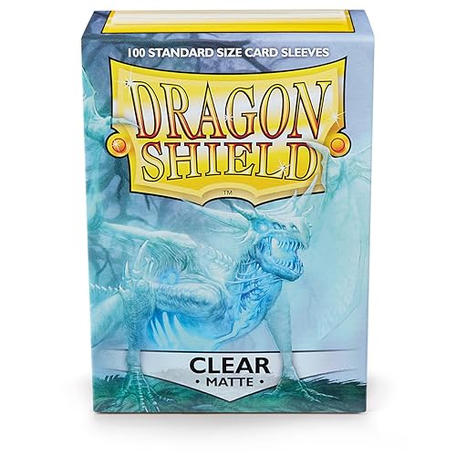 Dragon Shield Standard Size Sleeves – Matte Clear 100CT - Card Sleeves are Smooth & Tough - Compatible with Pokemon, Yugioh, & Magic The Gathering Card Sleeves – MTG, TCG, OCG - Sleeves