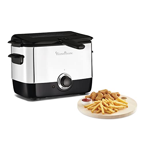 Moulinex Friteuse à huile, Capacité 1 L d'huile, 600 g de frites, Pour 2 portions, Température 150°C à 190°C, Compact, Hublot de contrôle, Minifrito AF220010