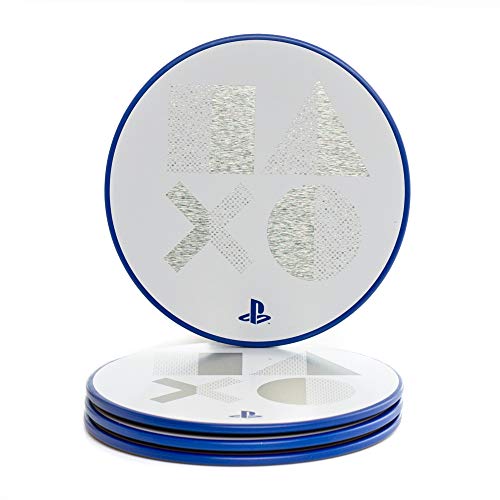 PlayStation PS5 Metal Drink Coasters, Set of 4, Officially Licensed Merchandise - Multicolor