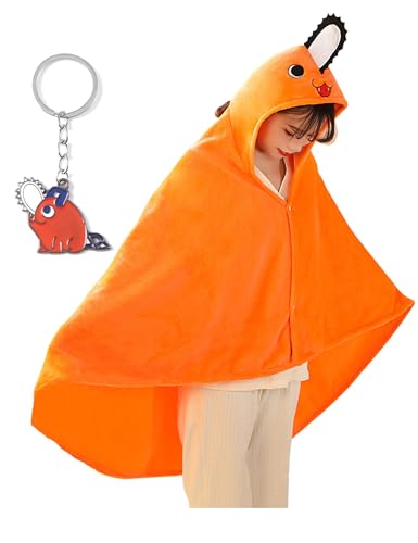 CICOCI Hooded Cosplay Costume Anime Plush Hoodie Blanket Chainsaw Cloak Cape Girls Adult Women Costume Halloween