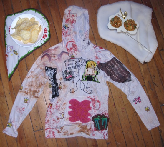 broken table sniffing glue beware of dog save the shrimp athletic monster high hoodie M | Default Title