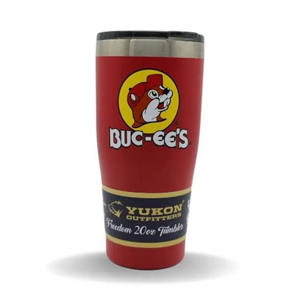 Buc-ee's Red Stainless Steel Tumbler With Bucky the Beaver, Double Wall Vacuum Insulated, 20 Ounces