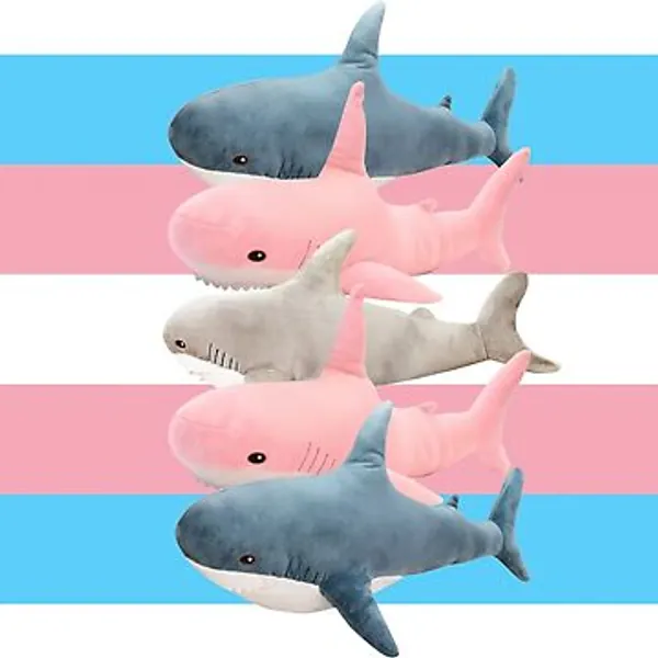 BLAHAJ TRANS FLAG PINK BLUE AND WHITE | Throw Blanket