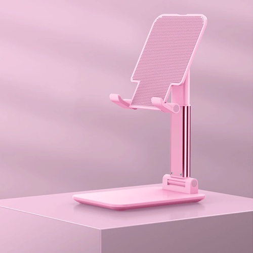 Universal Foldable Holder Stand for iPad and Mobile Phone - Pink