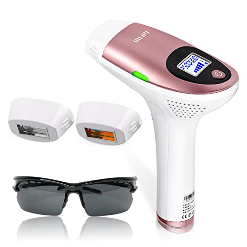 IPL Permanent Hair Removal, Painless Laser Hair Removal Device at Home for Women and Men Face, Upper Lip, Chin, Bikini, Leg & Body (1*HR+1SR+1AC)