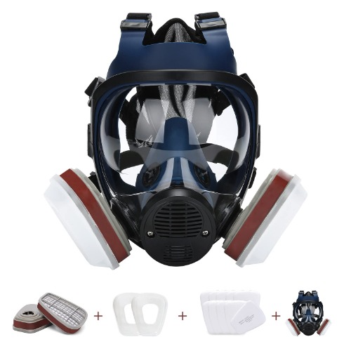 ENJOHOS 15 In 1 Masque Complet,Masque Peinture, Respiratoire Masque de Protection avec 10 Filtres, Respirateur Intégral, pour Peinture, Polir, Poncer