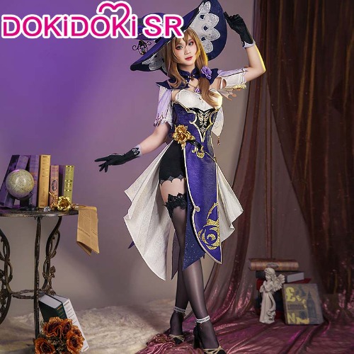 DokiDoki-SR Game Genshin Impact  Cosplay Lisa Costume/Shoes | Costume only-L-PRESALE