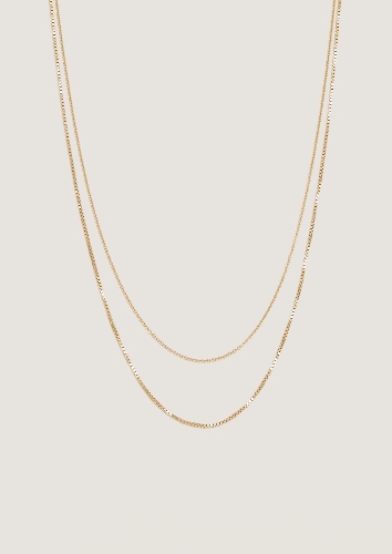 Micro Rolo & Box Chain Necklace Stack | 18 / 20