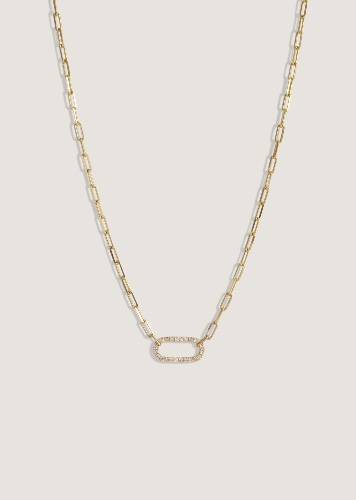 Pavé Diamond Link Chain Necklace | Default Title