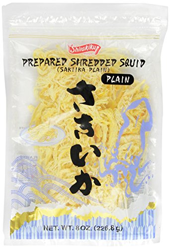 Shirakiku Prepared Shredded Squid Dried Squid Plain Flavor, 8 Ounce - 8 Ounce (Pack of 1)