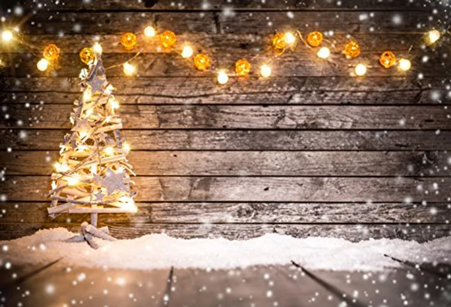 KonPon 150 x 220 cm Baumwolle Polyester Weihnachten Holzboden Fotografie Hintergrund waschbar Neugeborene Fotostudios Baby Requisiten Hochzeit Hintergrund Tropfen KP-184