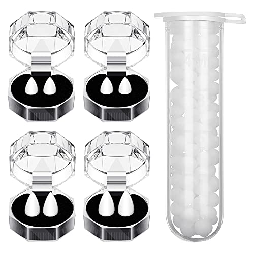 Zhanmai 4 Pair Vampire Fangs Fake Teeth with Teeth Pellets for Cosplay Props, White (13 mm, 15 mm, 17 mm) - 13 mm, 15 mm, 17 mm