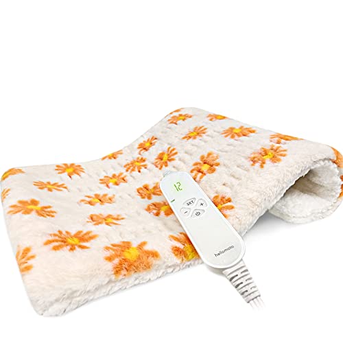 HELLOMOTO Heating Pad for Pain Relief, Electric Heating Pad for Back Pain and Cramps Relief -12 Heat Settings with Auto Off, Support Dry & Moist Heat, Machine Washable, Size 12 Inch x 24 Inch,-OW01