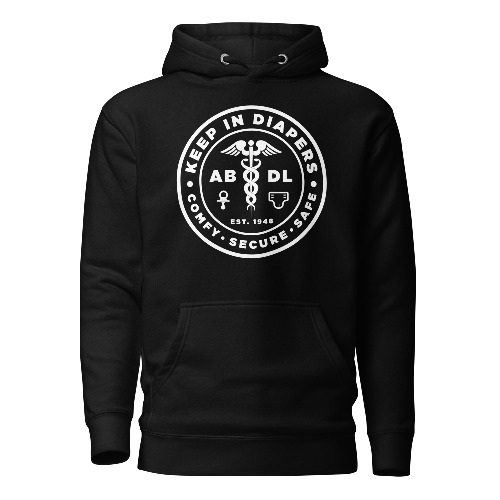 Keep in Diapers "Lifestyle ABDL" Premium Hoodie | Black / L