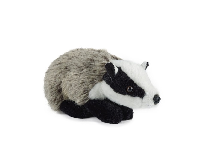Living Nature Soft Toy - Plush Woodland Animal, Medium Badger (20cm) - Realistic Soft Toys with Educational Fact Tags