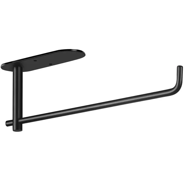 Paper Towel Holder Under Kitchen Cabinet - Self Adhesive or Drilling Paper Towel Holder Stick on Wall for Kitchen, Bathroom, Cabinets, SUS304 Stainless Steel - Black - Black 12 1/5 inch