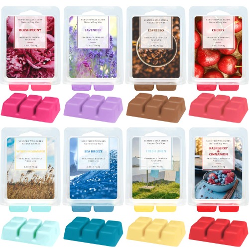 LA BELLEFÉE Wax Melts Wax Cubes, Soy Wax Candle Melts, Christmas Decoration Lavender, Fresh Linen, Winds in Summer, Sea Breeze, Raspberry&Cinnamon, Espresso, Cherry - Lavender, Fresh Linen, Blush Peony, Espresso, Cherry, Winds in Summer, Sea Breeze, Raspberry& Cinnamon
