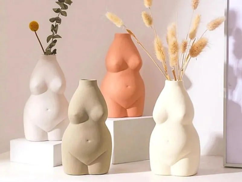 Ceramic Vase Dry Flower Vase. Gorgeous Body Art Vase | Etsy