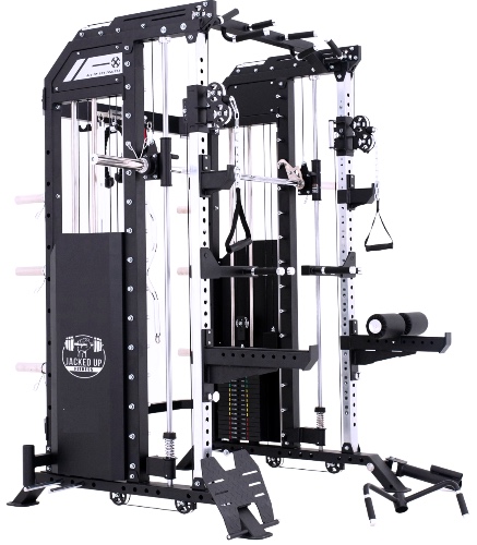 Jacked Up Power Rack PRO All-In-One Functional Trainer Cable Crossover Cage Home Gym w/ Smith Machine | Default Title