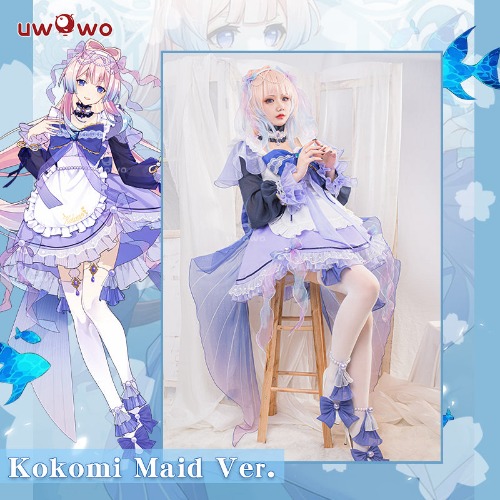 【In Stock】Exclusive Uwowo Genshin Impact Fanart Kokomi Maid Ver Cosplay Costume - XL