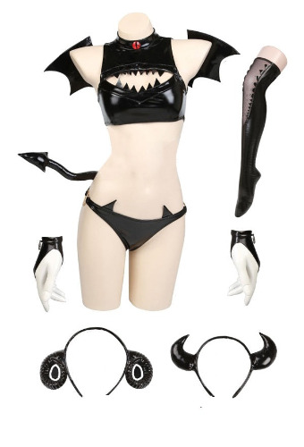 Soul Snatch | "Devouring Demon" Winged Set - Black Set + Demon Horns / M