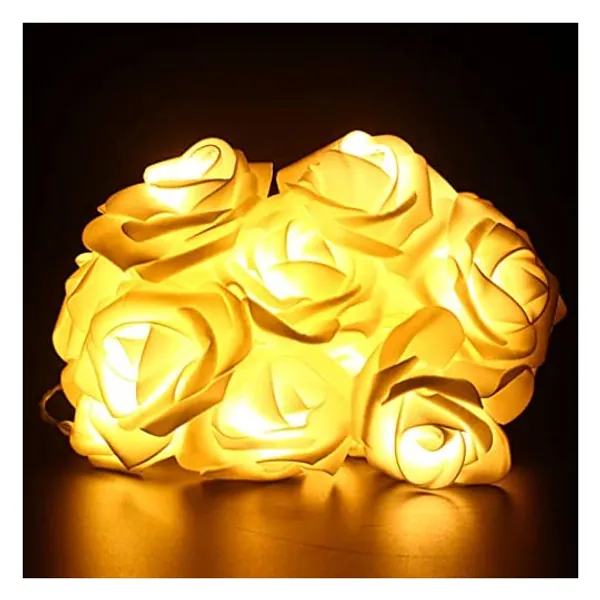 
                            VIPMOON Rose Flower String Lights,2M 20LED Battery Operated Romantic String Lights Bright Warm Flower Rose Lamp Fairy Light for Valentine's Day Wedding Gardens Party Christmas Decoration (Warm White)
                        