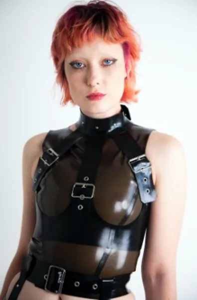 Latex Rubber Bondage Underbust Harness Bra/basque With Silver | Etsy