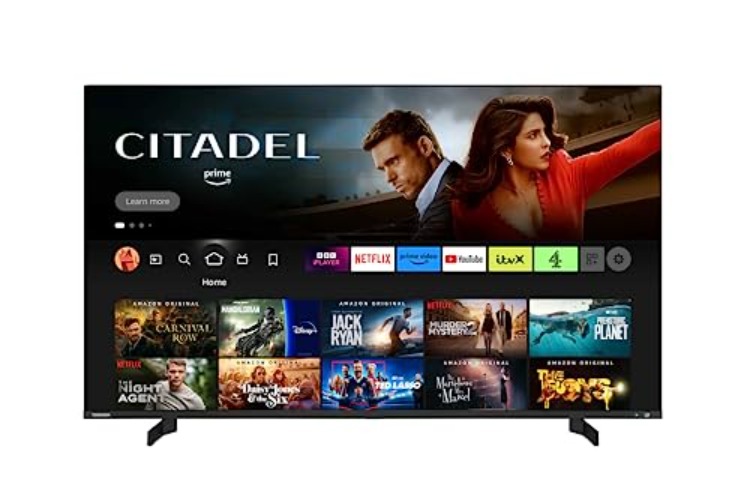 Toshiba 50QF5D53DB QLED 4K Smart Fire TV, TRU Picture Engine, Ultra HD, HDR10, Freeview, Disney+, Prime, Netflix, Dolby Vision, Dolby Atmos, Sound by Onkyo, Alexa, HDMI 2.1, Bluetooth, Airplay - 50 Inch - Single - QLED