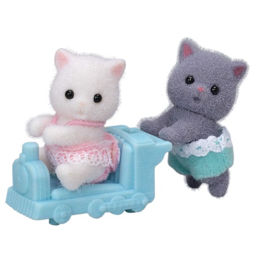 Calico Critters Persian Cat Twins, Dolls, Dollhouse Figures, Collectible Toys; Figure & Accessory Included - 