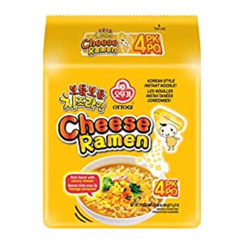 [OTTOGI] Cheese Ramen, KOREAN STYLE INSTANT NOODLE, Rich flavor with savory cheese (111g) - 4 Pack