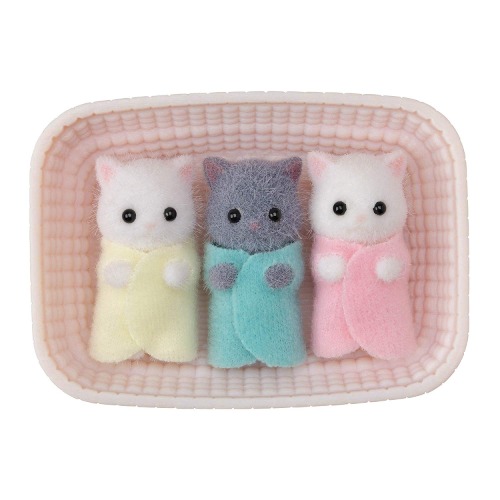 Calico Critters, Persian Cat Triplets, Dolls, Dollhouse Figures, Collectible Toys; Figures and Cradled Accessory Included - Persian Cat Triplets